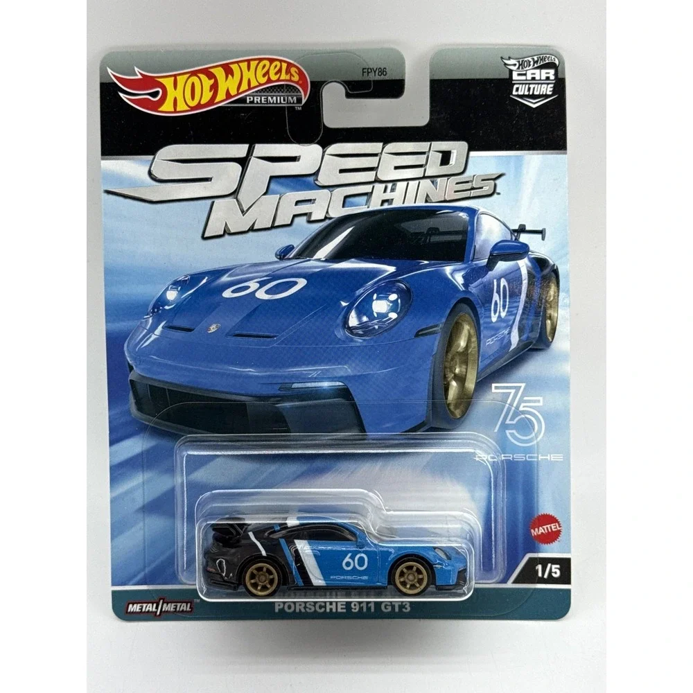 Hot Wheels Speed Machines Porsche 911 GT3 Diecast Car Scale Blue Metal New Chase